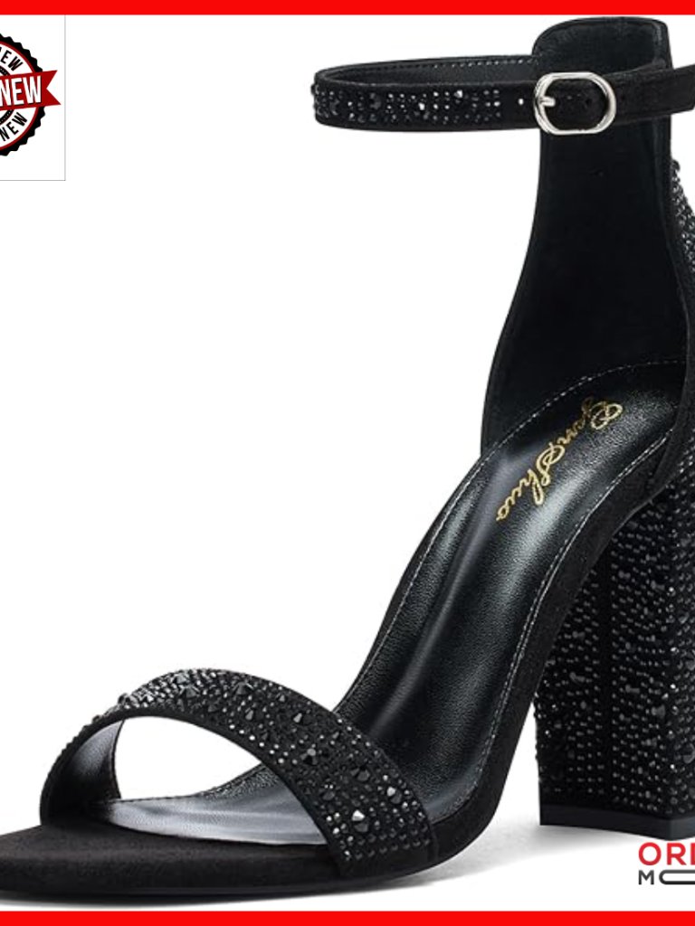 Women's 4-Inch Chunky Heel Sandals With Adjustable Ankle Strap
